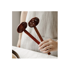 Wholesale 2pcs <b>Soup</b> Spoon <b>Ladle</b> Teak Wood Kitchen Utensils Set Cooking Utensils Kitchenware and Restaurants Use - Product Image 4