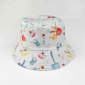 Chapeau seau en coton brodé à bas prix avec logo personnalisé chapeau pêcheur parasol double face - Product Image 5