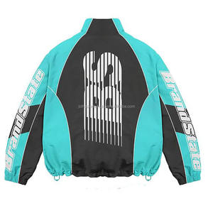 Chándal cortavientos de nailon para hombre, conjunto de 2 piezas con logotipo personalizado y cremallera, de talla grande, de alta calidad, a prueba de viento - Product Image 5