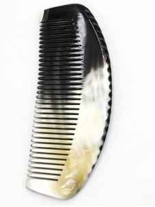 Peine de cuerno de buey antiestático natural, peines de masaje de pelo de búfalo pulido artesanal para Navidad - Product Image 2