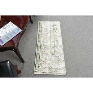 Tapis turc vintage classique vert beige 14x33 pieds tapis surdimensionné laine PP matériel Patchwork Design Latex pour salon - Product Image 1