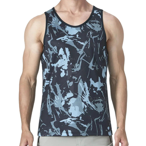 Camiseta sin mangas de entrenamiento de verano personalizada OEM para hombres Fitness Gym Stringer Sports Wear Body Building Sublimation Technique - Product Image 1