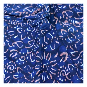 靛蓝块印花织物