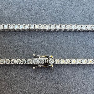 Luxury Unisex Tennis Gold Plated VVS Moissanite Sterling <b>Silver</b> Hip Hop Style IGI Certified Tennis Chain and <b>Necklace</b> <b>Set</b> - Product Image 6