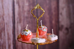 ขาตั้งเค้กเรซิ่นดีไซน์ใหม่ พร้อมที่ตักเค้ก ลายหินอาเกต ขนาดและสีตามสั่ง ขายดีจากอินเดีย - Product Image 6