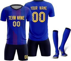 Uniforme de Fútbol Personalizado de Alta Calidad para Hombre, Conjunto Transpirable con Cuello en V, Ropa Deportiva de Verano para Equipos de Fútbol, Servicio OEM - Product Image 5