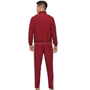 Ensemble de survêtement rouge pour homme, fermeture éclair intégrale, vêtements de sport décontractés, polyester respirant, motif à motifs, poches latérales, autres coupes, vêtements d'hiver - Product Image 2