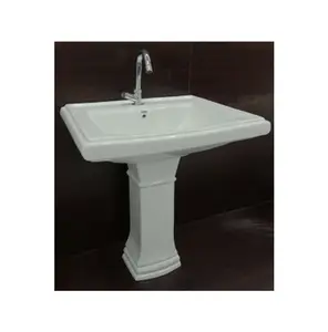 Fabricante de Top Selling Sanitary Ware Banheiro Ceramic Wash Basin Pedestal a preço conveniente Made in India