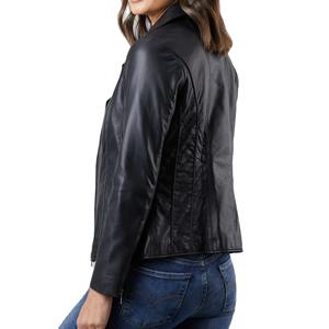 New Style Fashion Women's PU Leather <b>Waterproof</b> Jacket <b>Zipper</b> Front for Office Casual Winter Wear Cheap Price OEM Service - Product Image 4