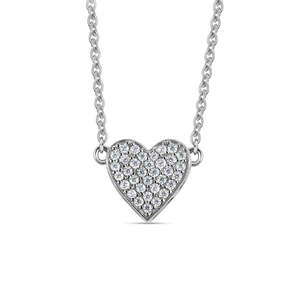 Élégant collier coeur en argent 925 Collection Look diamant Accessoire élégant et luxueux - Product Image 3