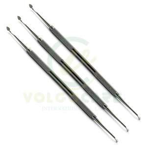 Profesional 3 piezas Cleoid discoide excavadoras y talladores amalgama colocación mango redondo en estilo único y excelente calidad - Product Image 1