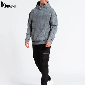 Nouveau sweat à capuche pour homme effet délavé, design personnalisé, couleur unie, collection printemps, lot de 2, vente en gros, molleton 100% coton épais 380 g/m² - Product Image 1