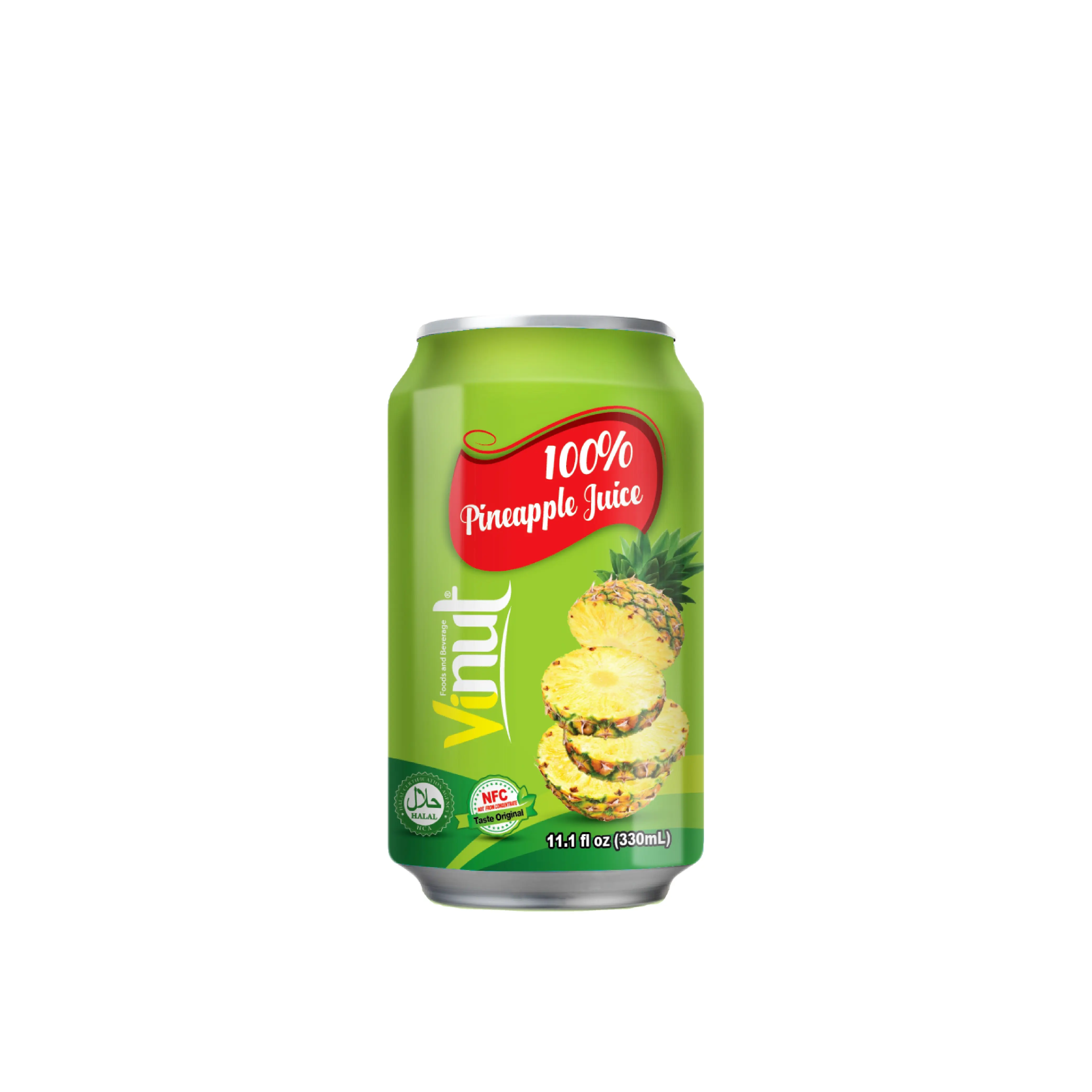 Boisson chaude Vinut 330ml 100% Jus d'ananas jamais de concentré (jus NFC) d'une usine Viet Nam (OEM, ODM)