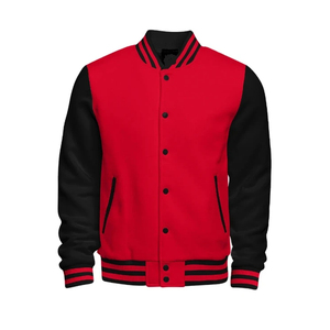 Blouson aviateur d'hiver personnalisable pour hommes col montant collège lettre motif bouton fermeture enduit pour veste de baseball pour hommes - Product Image 1