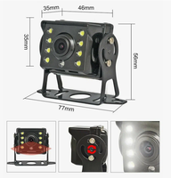 Caméra de vision nocturne AHD 1080P 10 LED | Système d'assistance à la marche arrière filaire étanche IP69K pour camions, bus et remorques, conception certifiée ISO 16750