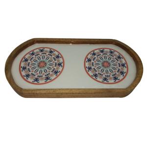 Décoration d'intérieur thème artistique dernière conception plateau de service rond en bois de haute qualité avec format de corde cadeau de vacances de noël standard supérieur - Product Image 5