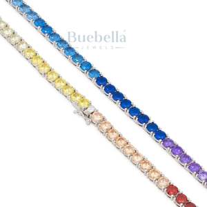 Venta caliente 925 Plata 14K chapado en oro 5mm moissanita diamante tenis cadena collar calidad superior hombres moissanita collares - Product Image 3