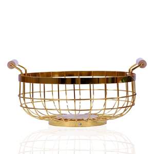 Design de luxe Corbeille à fruits en fil de métal noir Bol à fruits Support de cuisine pour les comptoirs au meilleur prix - Product Image 3