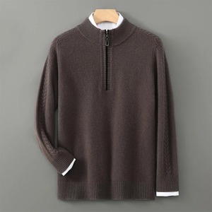 Autumn Winter Half Turtleneck <b>Sweater</b> New Solid Color <b>Woolen</b> Pullovers for Men Casual Style Mock Neck Sweatshirts Brand Name - Product Image 6