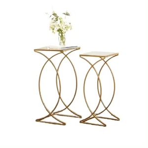 Gold Side <b>Table</b> Home Decoration White <b>Round</b> Marble Top Side <b>Table</b> With Iron Base Luxurious Iron Art Coffee <b>Table</b> for Living Room - Product Image 3