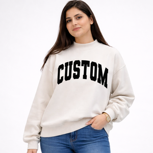 Sweat-shirt oversize pour femme à col montant |   Pull en polaire premium pour l'hiver |   Logo personnalisé avec support de conception gratuit |   Marque privée OEM - Product Image 1