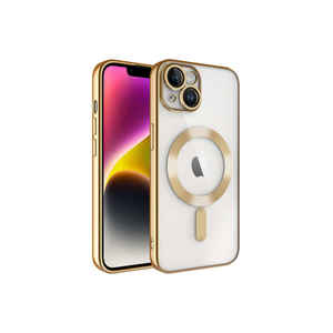 Funda Protectora de Lujo Dorada para iPhone 13 con Cubierta de PC para Carga Inalámbrica MagSafe - Product Image 1