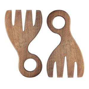 Nouveau design de gadgets de légumes Salade Main Personnalisée en bois d'acacia Salade Fourchette de service Salade Main Ensemble de 2 pour la maison et la cuisine - Product Image 5