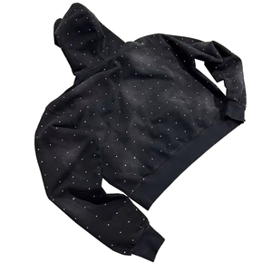 เสื้อสเวตเตอร์พิมพ์ลายประดับพลอยเทียมมีฮู้ด, เสื้อสเวตเตอร์ผ้าฝ้ายผสมมีซิปด้านหน้าสำหรับทุกเพศ320GSM ออกแบบได้ตามที่ต้องการ - Product Image 2