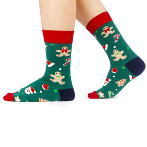 Chaussettes de Noël multicolores 2025 Vente en gros Chaussettes Crew pas chères Chaussettes en coton à motifs imprimés mignons pour hommes et femmes - Product Image 3