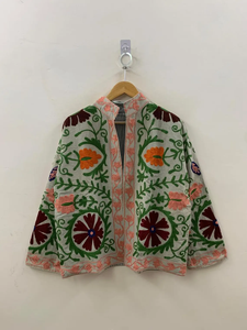 Floral Suzani Embroidery Velvet Jacket Vintage Boho <b>Coat</b> Unisex Winter Jacket Ethnic Chic Outerwear - Product Image 3