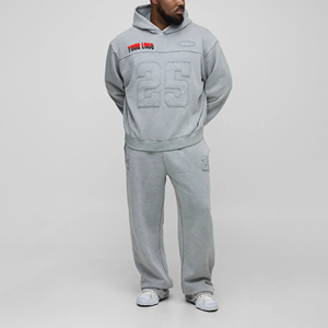 Chándal atlético de calidad superior para hombre, venta al por mayor, logotipo impreso personalizado, ropa de invierno de talla grande, conjunto de 2 piezas para hombre - Product Image 4