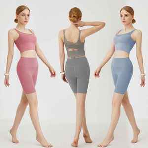 Ensembles de fitness et de gym pour femmes, 2 pièces personnalisées, vêtements de sport, de yoga, d'entraînement, vêtements de sport avec short, vêtements personnalisés - Product Image 3