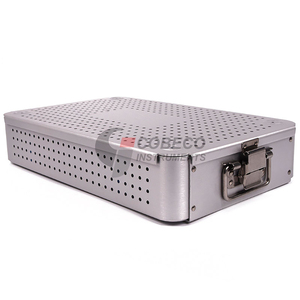 Surgical Grade Aluminum Tray for Autoclave Sterilization Perforated Pan Medical Instrument Organizer with Lid - Product Image 2