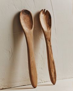 High Quality Eco Friendly <b>Wooden</b> <b>Salad</b> <b>Server</b> with Simple Handle Kitchenware <b>Salad</b> Spoon Restaurant Hot Selling <b>Salad</b> Spoon Fork - Product Image 1