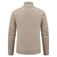 Pulls en tricot pour hommes d'automne, veste en tricot chaude d'hiver, col montant épais de haute qualité, fermeture éclair