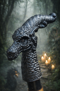 Bastón de Paseo con Mango de Cabeza de Dragón Vintage, Bastón Negro de Metal Pulido, Bodas, Aniversarios, Navidad, Regalos Antiguos, Calvin - Product Image 2