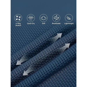 Camisa de Golf para Hombre, Premium, Elástica en 4 Direcciones, Transpirable, de Secado Rápido, Poliéster/Algodón, Felpa, Absorbe la Humedad, Color Liso - Product Image 4