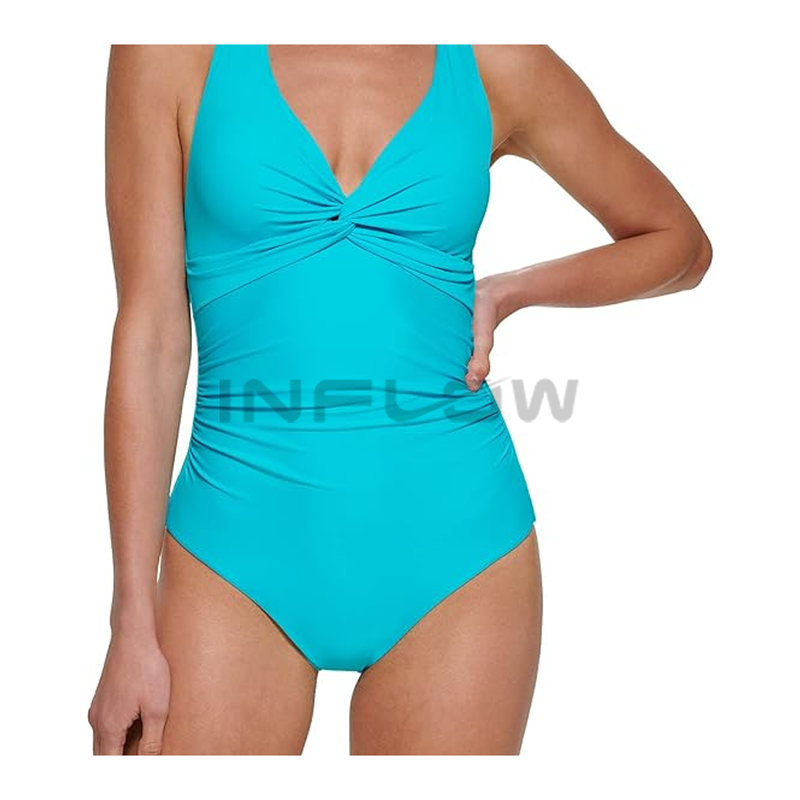 Solid Colour Paisley Print One piece