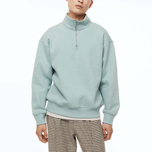 Pull décontracté à manches longues pour homme, demi-zip, hiver, chaud, écologique, respirant, polyester/coton, couleur unie, teinture unie, haute qualité - Product Image 1