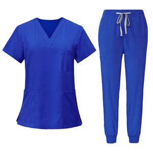 OEM Service for Unisex Eco-Friendly Cotton Corduroy <b>Scrub</b> Suit Custom Logo Private Label Beauty Salon Uniform Sets HI-W3563 - Product Image 3