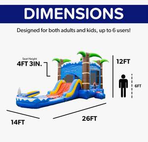 บ้านลมเป่าลม PVC ขนาด 25 ฟุต พร้อมสไลเดอร์น้ำ บ่อบอล สำหรับใช้ในบ้าน สนามเด็กเล่นกลางแจ้ง พร้อมอุปกรณ์กีฬา NAIRBAG - Product Image 4