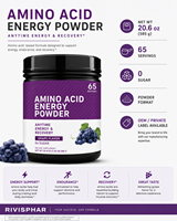 Complément Nutritionnel Naturel Quotidien pour Adultes, Poudre d'Acides Aminés Énergisante pour le Soutien Musculaire, Complément de Santé, Bouteille de 585g