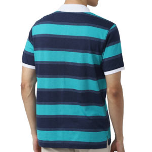 2023, venta al por mayor, 210 GSM, cuello acanalado a rayas para camiseta Polo, tela de punto de la mejor calidad, Impresión de logotipo personalizado antiarrugas - Product Image 3