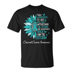 T-Shirt Premium Personalizzabile per la Consapevolezza sul Cancro Cervicale, Design Girasole, Colore Teal - Product Image 1