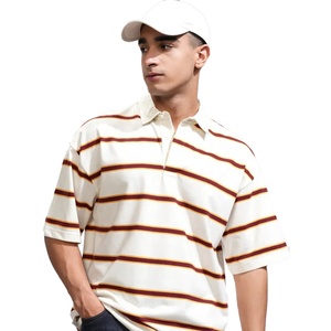 เสื้อโปโลผู้ชายคุณภาพสูงย้อนยุคตะวันตกเสื้อยืดแฟชั่นฤดูร้อนสไตล์ฮิปฮอปทรงหลวมแขนสั้นของวัยรุ่นสีพื้น - Product Image 1