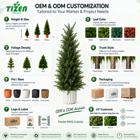 Arbre topiaire artificiel en cèdre de 60 cm en pot, plantes artificielles en PE, résistant aux UV, pour l'intérieur, l'extérieur, le jardin, le balcon