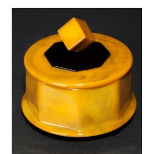 Meilleures ventes Boîte et résine décorative Boîte en résine ambre et noire et dorée Forme Raund Meilleure qualité - Product Image 2