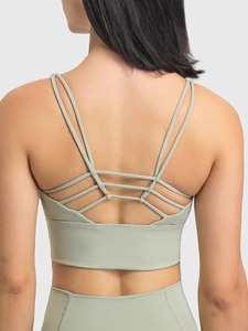 Sujetador deportivo de Fitness con relleno extraíble Reversible sin costuras transpirable para mujer estilo Simple Push-Up para correr y gimnasio - Product Image 4