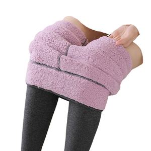 Pantalon de jogging décontracté pour femme, taille haute, hiver, couleur unie, léger, en molleton français, coupe-vent, élastique, jambes chaudes, vêtements d'extérieur - Product Image 3