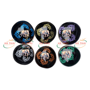 Decorative <b>Lacquerware</b> Coconut Bowls Handmade Vietnam Handicraft Colorful Shell Dishes For Interior Design Wholesale - Product Image 1